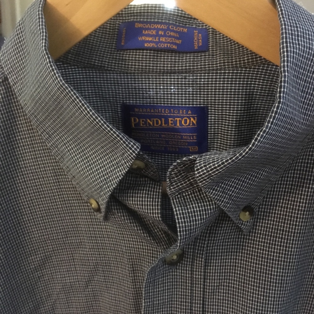 Pendleton Men’s Cotton Windowpane Button Down Shi… - image 1
